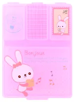 Таблетница прямоугольная 4 секции Зверюшки (пластик) (9х6)