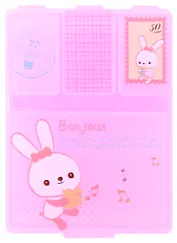 Таблетница прямоугольная 4 секции Зверюшки (пластик) (9х6)