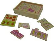 Деревянные обучающие паззлы с десертами (3+) (6076) (коробка)