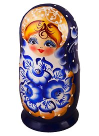 Матрешка 5 в 1 большая (Гжель, Эскиз 04) (М05160404)