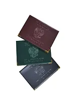 Обложка для паспорта Графити иск.кожа, темно-серая, мет.уголки