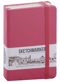 Скетчбук 9*14 80л "Sketchmarker" фуксия, нелинованн. 140г/м2, слоновая кость, тв.обл.