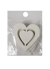 Заготовка из дерева, сердце, 3 шт, 10*3 см, белое (11-00410-15-51W)