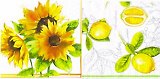 Наб. салф. для декупажа Букет подсолнухов/Лимоны на белом (6555/6290) (2шт)