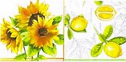 Наб. салф. для декупажа Букет подсолнухов/Лимоны на белом (6555/6290) (2шт)