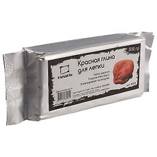 Глина для лепки, красная, 500 г, самозатвердевающая