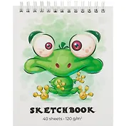 Скетчбук А6 40л "Лягушка" 120г/м2, тв.обложка, спираль