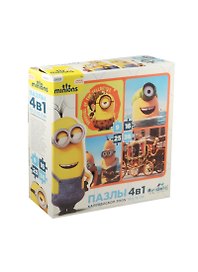 Паззл Оригами 4в1 9-16-25-36эл 15*15см Серия Minions Калейдоскоп эпох 01705