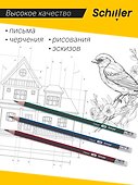 Карандаши чернографитные с ластиком «Classic», Schiller, HB, 12 штук, в ассортименте - 1