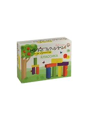 Деревянный конструктор Классика (01588) (12 кирпичиков/5цветов) (3+) (коробка)