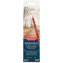 Цветные карандаши «Drawing», Derwent, природные оттенки, точилка, 6 цветов