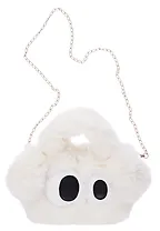 Сумка плюшевая Глазки (белая) (25х15)