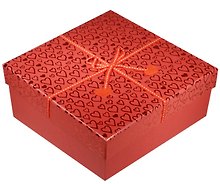 Коробка подарочная "Фетровые сердечки" 18*18*9см