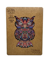 Фигурный пазл «Сова 2» 90 элементов, дерево