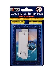 Крючок клейкий для картин, до 1кг, Unibob