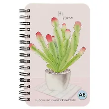 Записная книжка «Hi plant» А6, 70 листов в линейку, спираль, в ассортименте