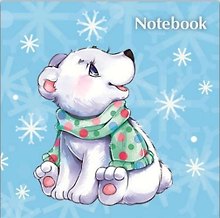 Записная книжка, Феникс+ А6+ (105*105) 96стр Белый мишка твердая обложка, голографическая пленка 43189