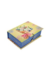 Шкатулка-книга с пуговицей картон Букет (22х16х7) (36524)