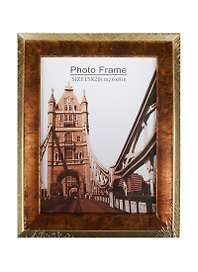 Фоторамка пластик 15*20 "Коричневая патина с желтой каймой"