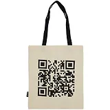 Сумка-шоппер QR-код бежевая, текстиль 40см.*32см.