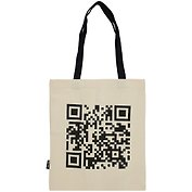 Сумка-шоппер QR-код бежевая, текстиль 40см.*32см.