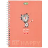 Тетрадь в клетку Hatber, Be happy, 80 листов, в ассортименте