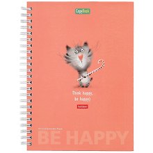 Тетрадь общая «Be happy», 80 листов в клетку, А5, в ассортименте - Hatber