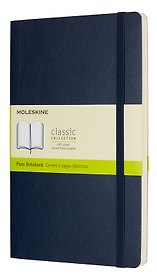 Блокнот, Moleskine, Молескин Classic Soft Large 130*210мм 192стр. нелинованный мягкая обложка синий сапфир