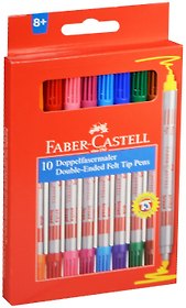 Фломастеры Faber-Castell, двухсторонние смываемые 10 цветов
