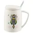 Кружка с крышкой и ложкой Сова 330мл (керамика) 12-16509-148 - 0