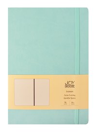 Книга для записей А4- 96л кл. "Joy Book. Сахарный лед" иск.кожа, тонир.блок, скругл.углы, ляссе, резинка