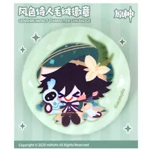 Значок Genshin Impact Chibi Character Cloth Badge Windborne Bard Venti
