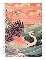 Тетрадь 80 листов в клетку "Журавль" на спирали