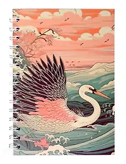 Тетрадь 80 листов в клетку "Журавль" на спирали