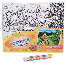 Роспись по холсту Русский лес (5 красок + кисть) (498804) (упаковка)