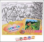 Роспись по холсту Русский лес (5 красок + кисть) (498804) (упаковка)
