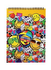 Блокнот А4 80л кл. "Smiley" офсет, выб.уф-лак., евроспираль, Proff