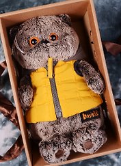 Игрушка мягкая Budi Basa, Игрушка мягкая Басик в желтой жилетке с серым капюшоном 22см