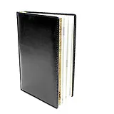 Ежедневник недат. А6+ 198л "Гранд" нат.кожа, черн., тонир.блок, КанцБург