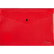 Папка-конверт А4 на кнопке "Fizzy Classic" непрозрачн.пластик, красный, Erich Krause