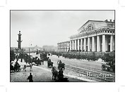 Открытка с видами (СПб) ч/б В.О. Биржа SPB-052