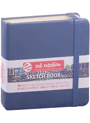 Блокнот для зарисовок 12*12см 80л "Art Creation" 140г/м2, 7БЦ, Синий морской, Fabriano 
