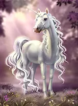 Алмазная мозаика блестящая с подрамником, с полным заполнением стразами "Единорог на сказочной поляне", 30 х 40 см