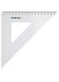 Угольник 16см 45*90*45 "Clear" прозрачн., к/д, ErichKrause 