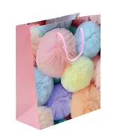 Пакет А4 32*26*10 "Цветные помпоны. Basic" жен., бум.мат.ламинат