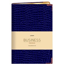 Книга для записей А4 100л кл. "BUSINESS PREMIUM. Iguana (темно-синий)" иск.кожа, поролон, мет.уголки, тонир.блок. зол.торец, 2 ляссе, инд.уп.