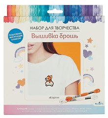 Набор для творчества Вышивка брошь "Корги"