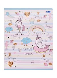 Тетрадь в клетку BG «Unicorn» в ассортименте, 12 листов