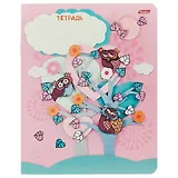 Тетрадь в клетку Hatber, "Совушки", 12 листов, в ассортименте