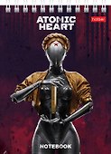 Блокнот А6 40 листов, клетка, "Atomic Heart" гребень, в ассортименте - 0